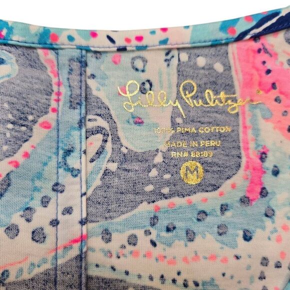 Lilly Pulitzer Shift Beacon Dress Women's Medium 100% Pima Cotton Starfish Print - Picture 4 of 5